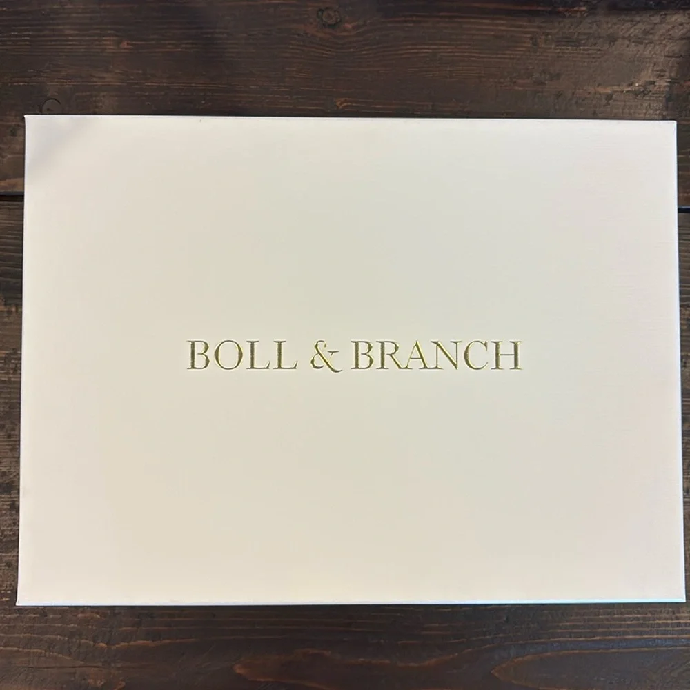 Boll & Branch - NWT Mosaic knit throw blanket - heathered juniper - Picture 3 of 5